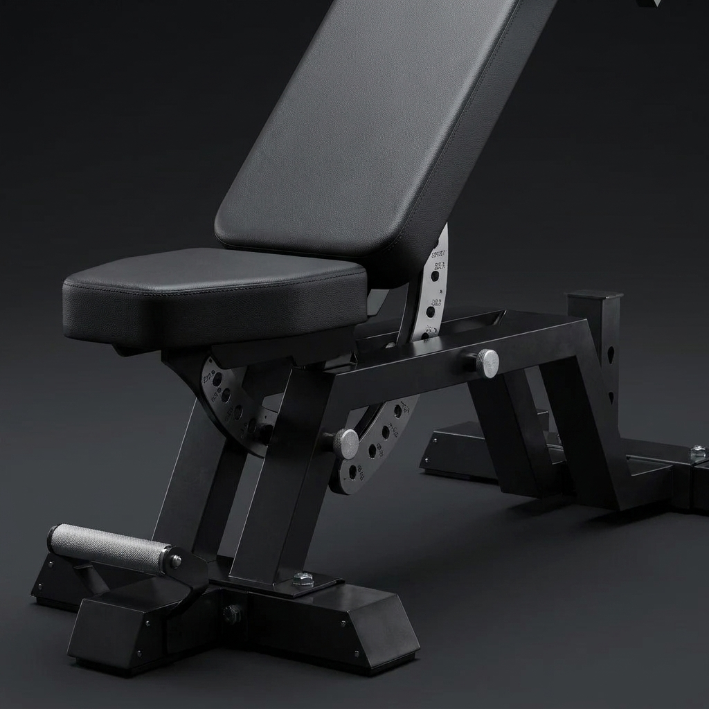 AXV Anvil weight bench seat pad and adjustment ladder detail